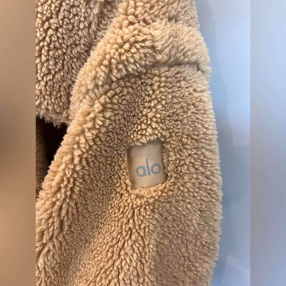 ALO Yoga Women's Teddy Coat in Camel - Picture 2 of 8